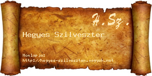 Hegyes Szilveszter névjegykártya